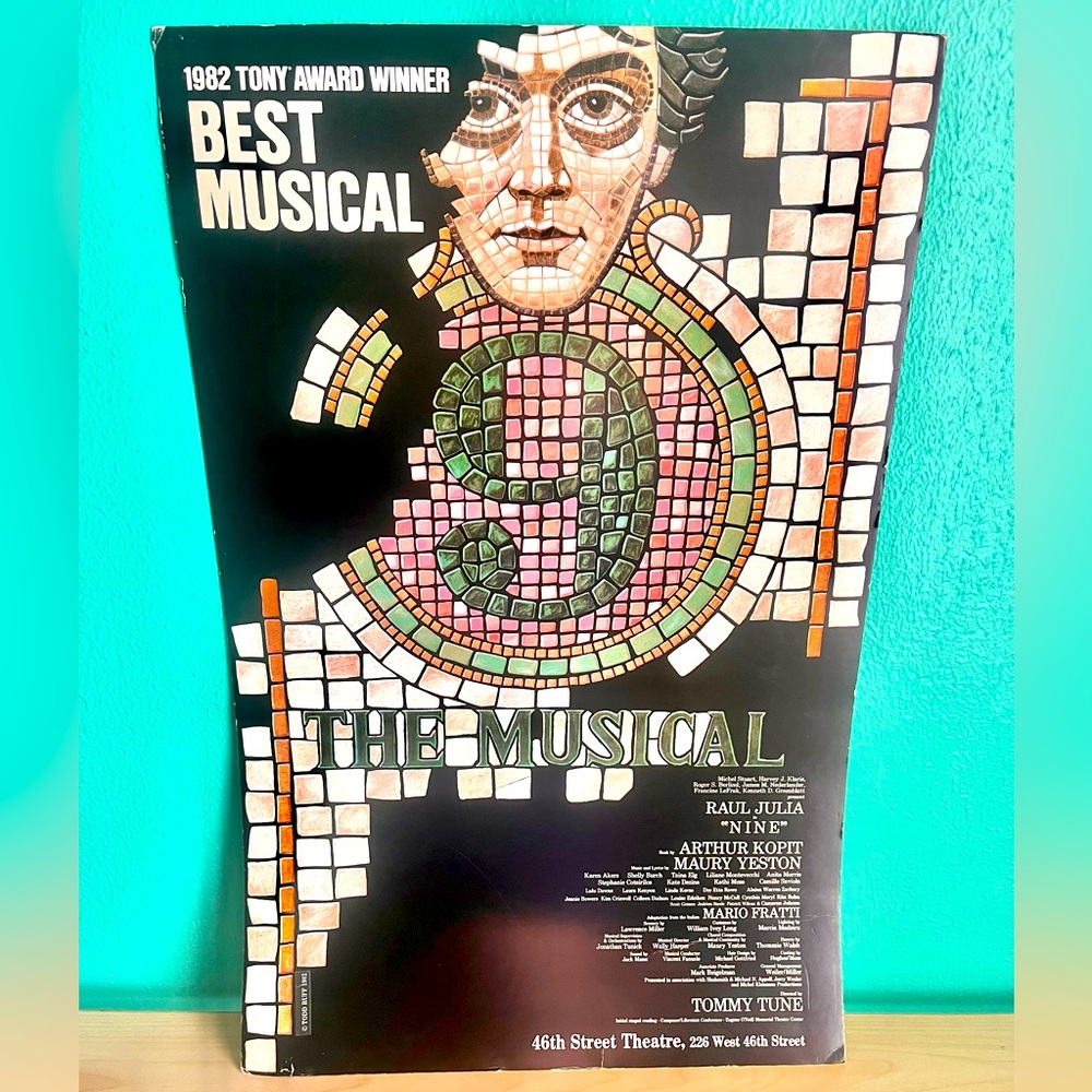 Vintage “9” Broadway Musical Window Card